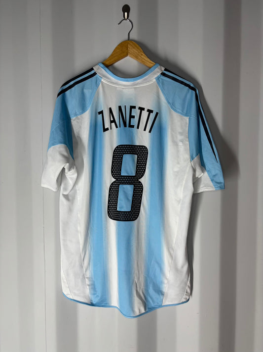 Camiseta Argentina Adidas 2004-2005 local original Zanetti talla L