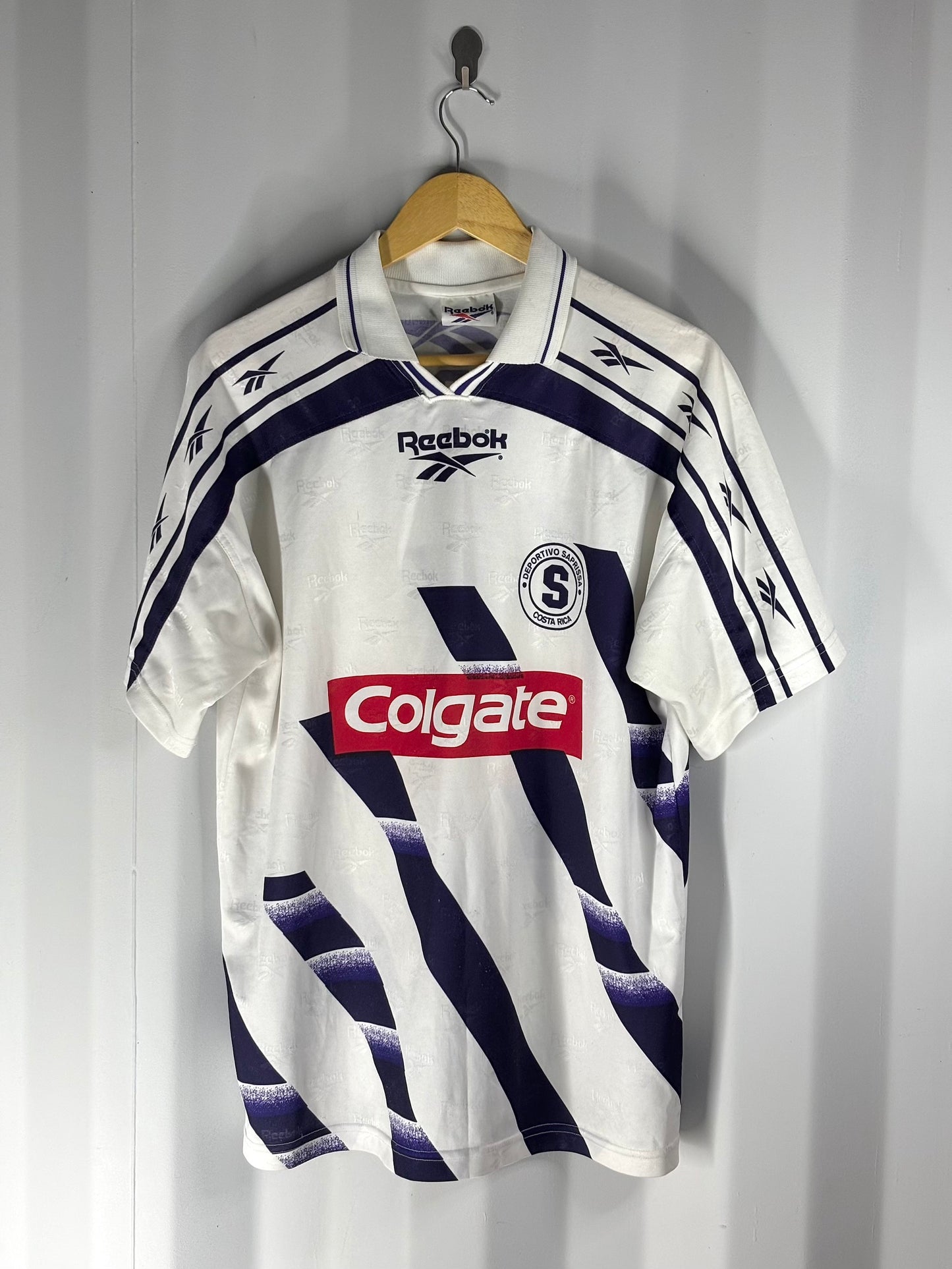Camiseta de visitante del Deportivo Saprissa 1997 Colgate 